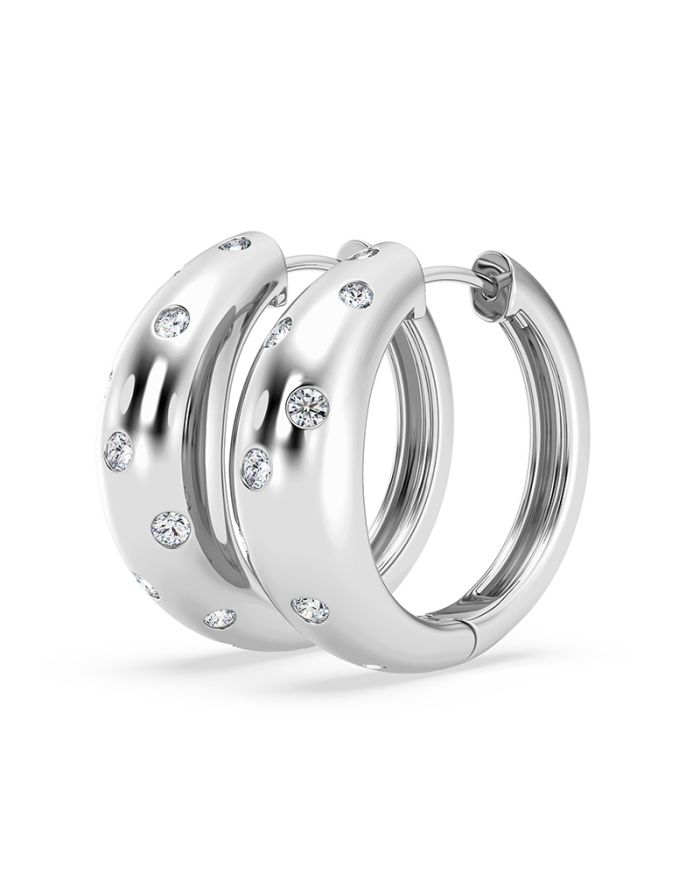 Star Diamond Hoop Earrings