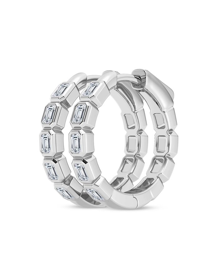 Emerald Diamond Hoop Earrings