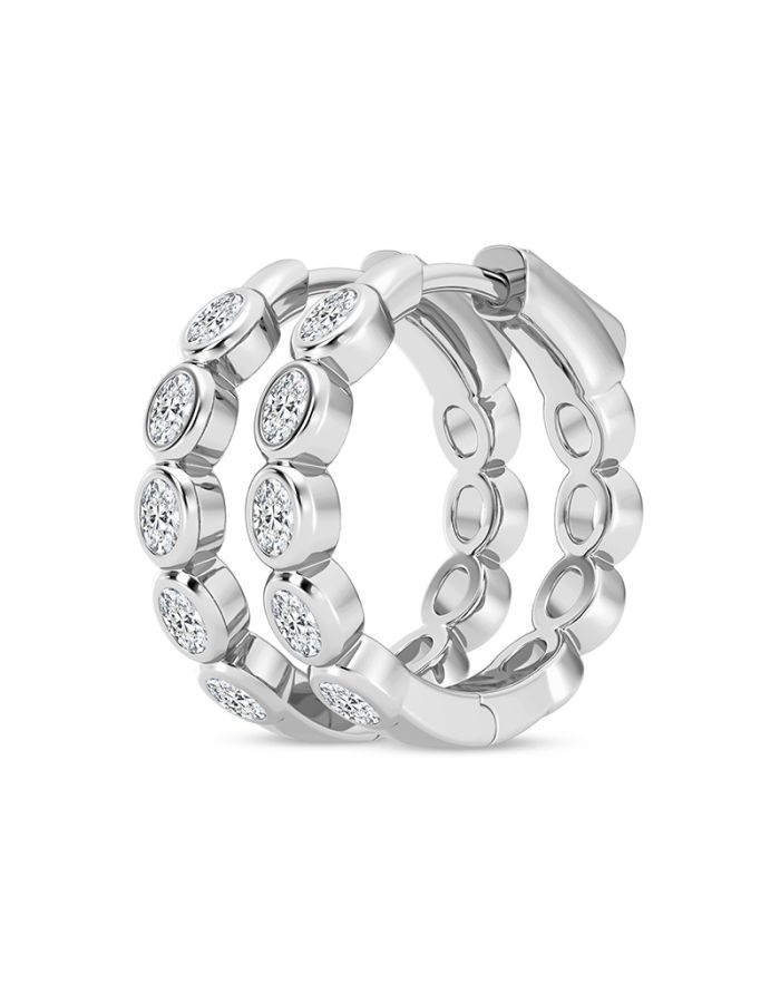 Oval Diamond Hoop Earrings