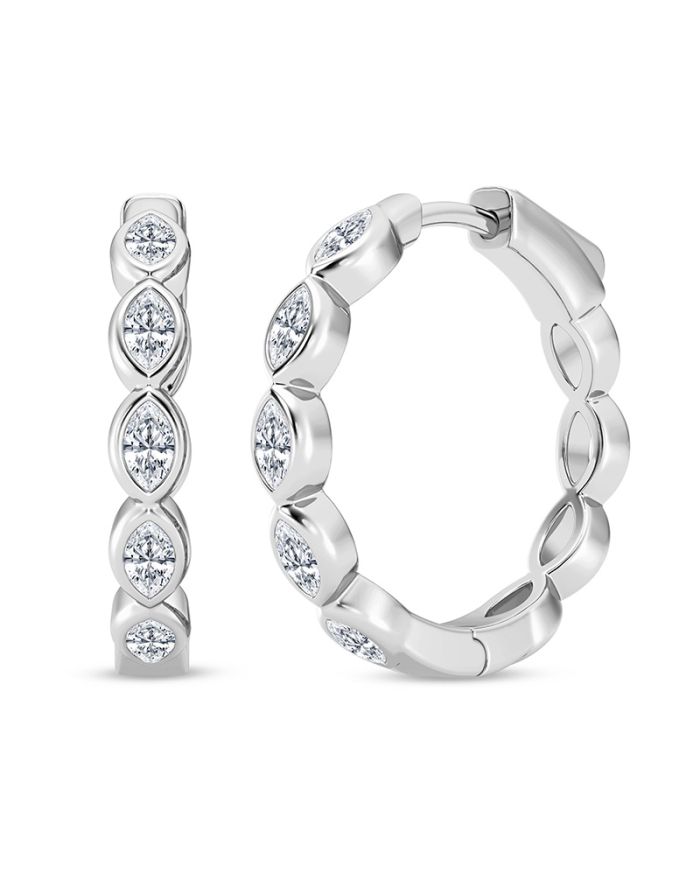 Marquise Diamond Hoop Earrings