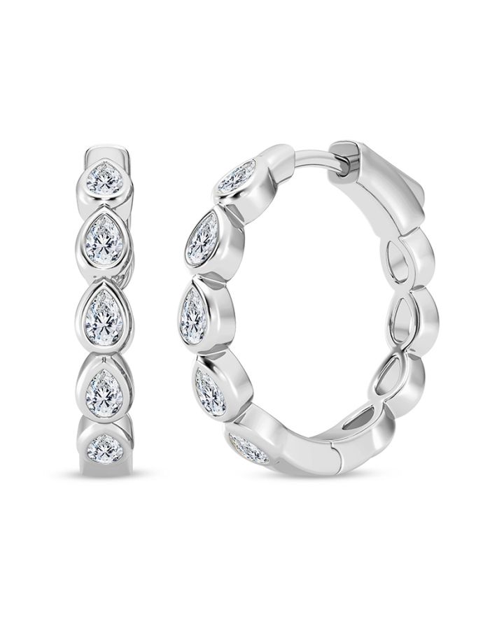 Pear Diamond Hoop Earrings
