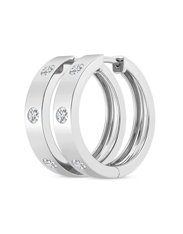 Round Diamond Hoop Earrings