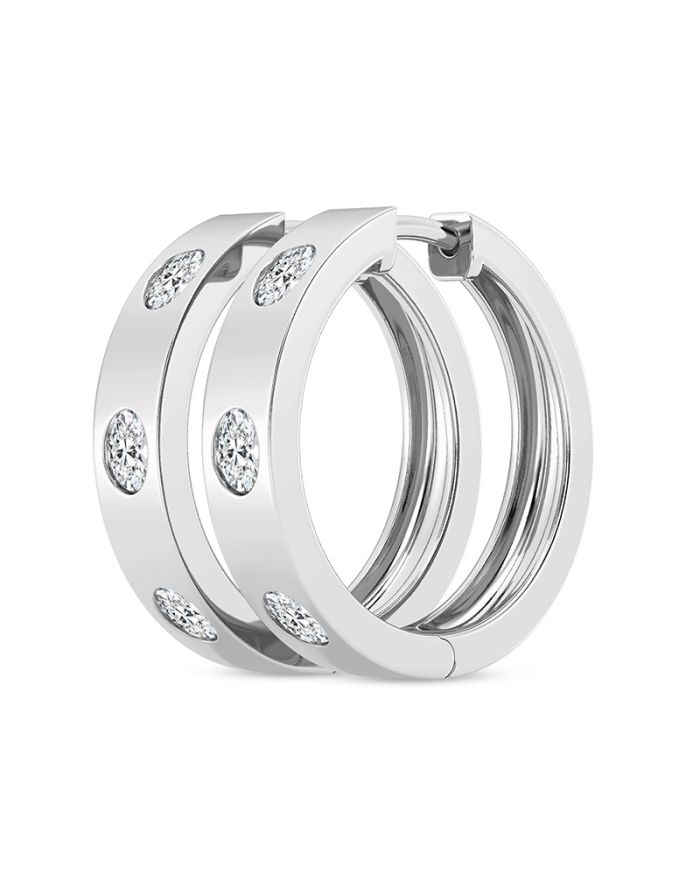 Oval Diamond Hoop Earrings