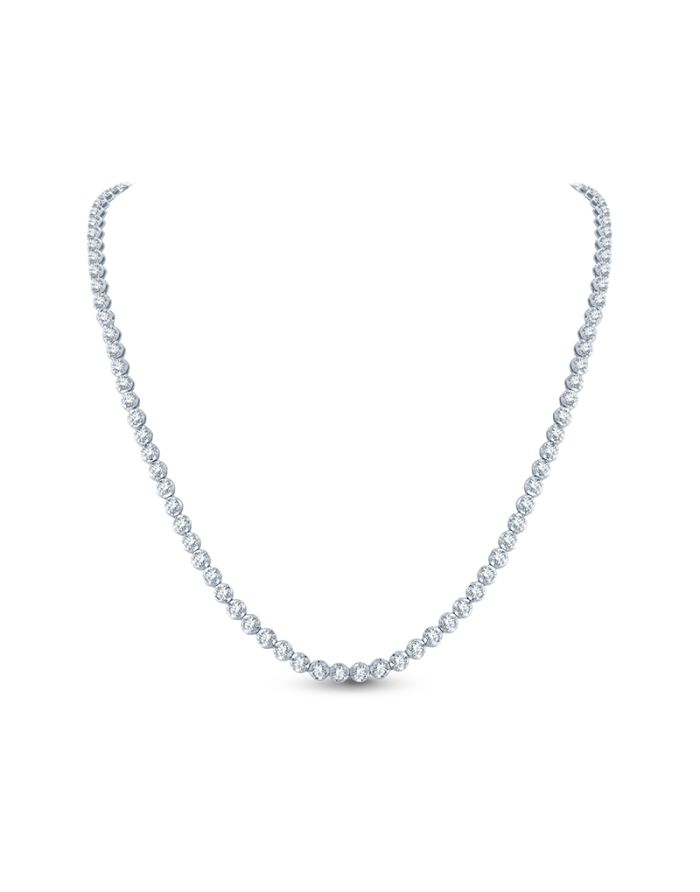4 Prong Diamond Crown Tennis Necklace