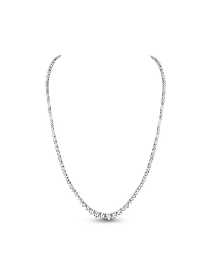 3 Prong Diamond Graduating Riviera Necklace