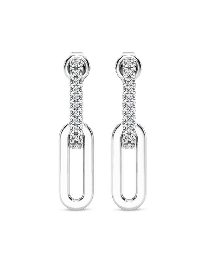 Paperclip Diamond Earring