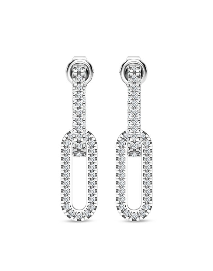 Paperclip Diamond Earring