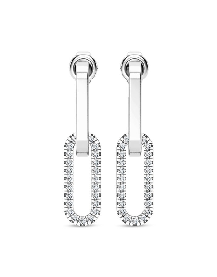 Paperclip Diamond Earring