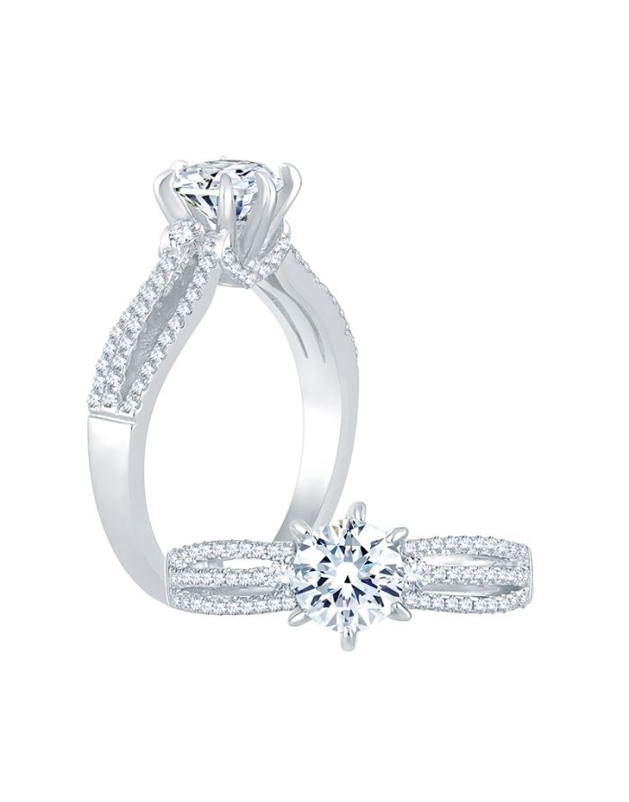 Classic Diamond Semi Mount Engagement Ring