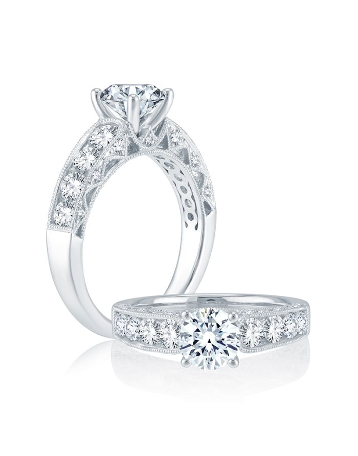 Classic Diamond Semi Mount Engagement Ring
