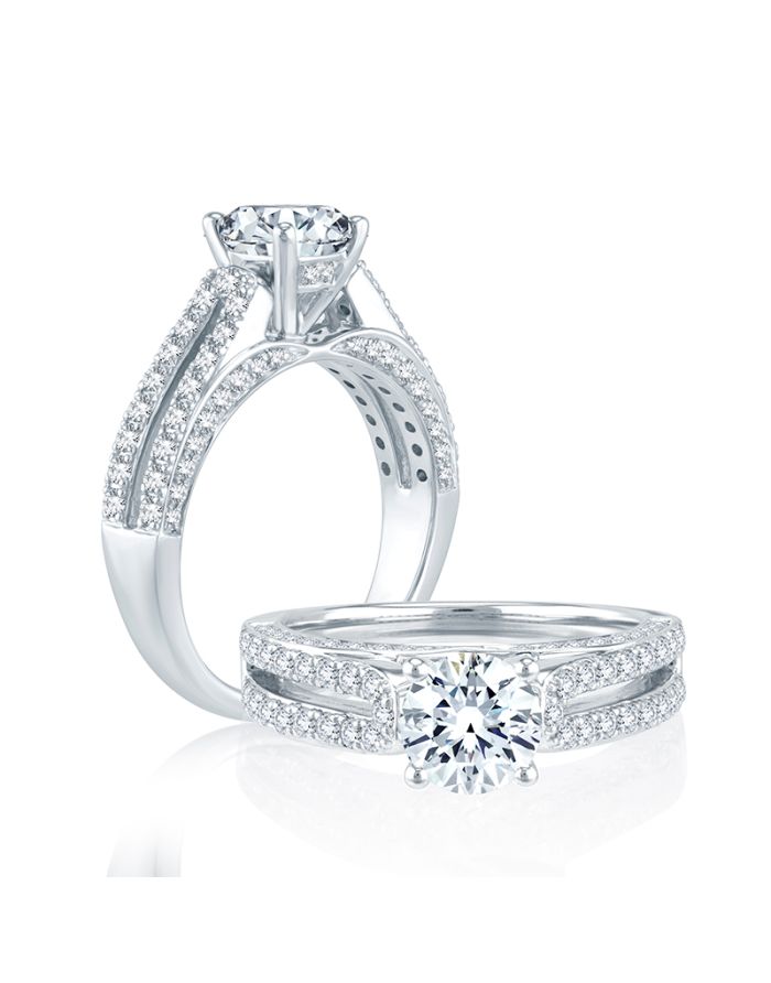 Classic Diamond Semi Mount Engagement Ring