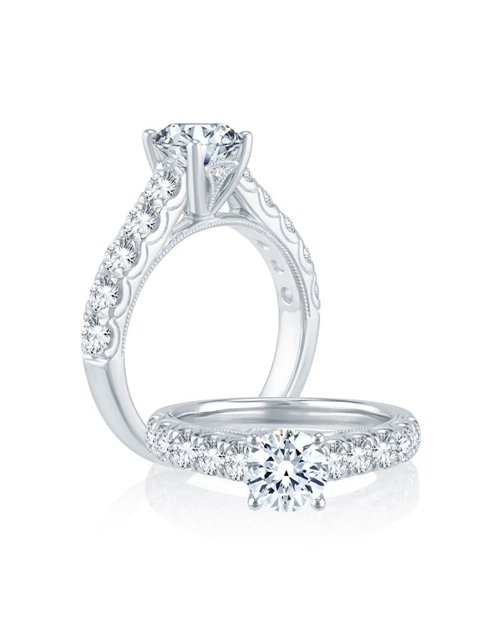 Classic Diamond Semi Mount Engagement Ring