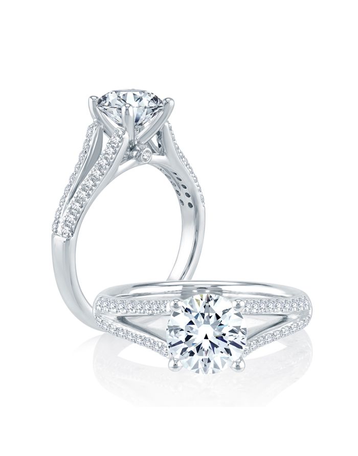 Classic Diamond Semi Mount Engagement Ring
