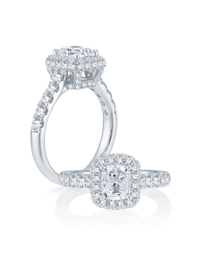 Halo Diamond Semi Mount Engagement Ring