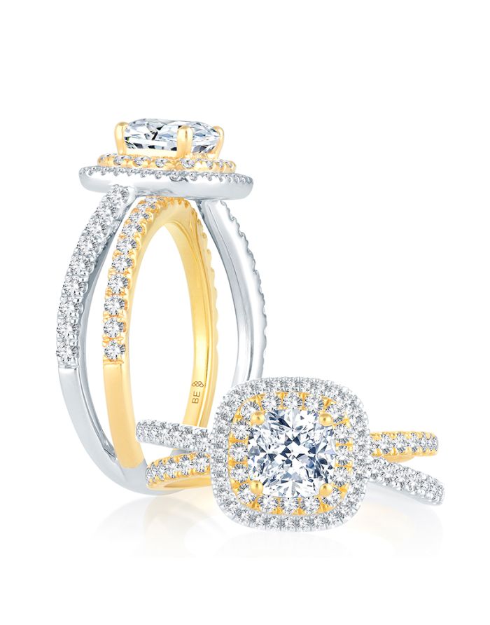 Halo Diamond Semi Mount Engagement Ring