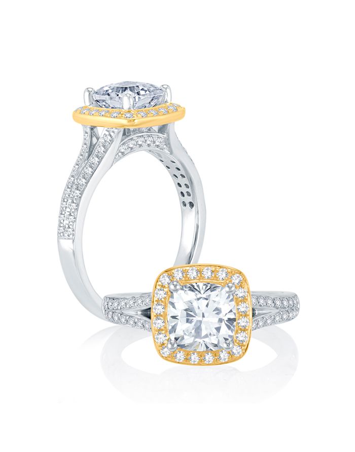 Halo Diamond Semi Mount Engagement Ring