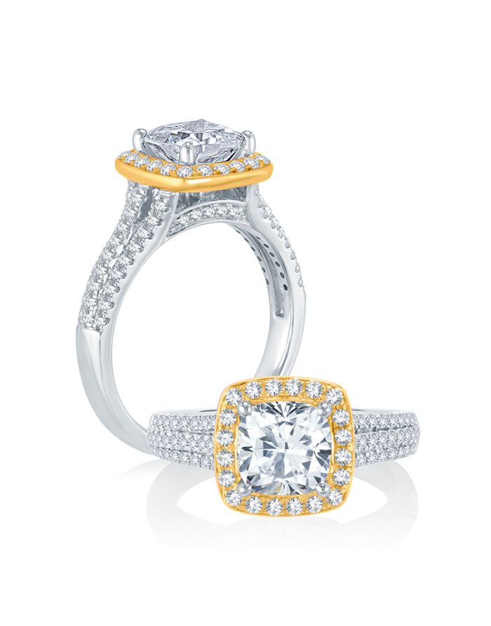 Halo Diamond Semi Mount Engagement Ring