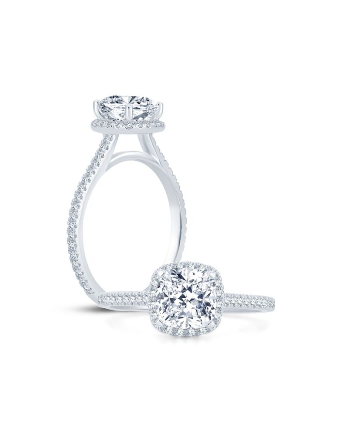Halo Diamond Semi Mount Engagement Ring