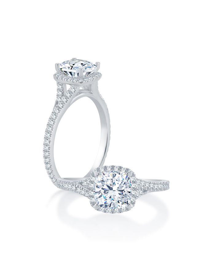 Halo Diamond Semi Mount Engagement Ring