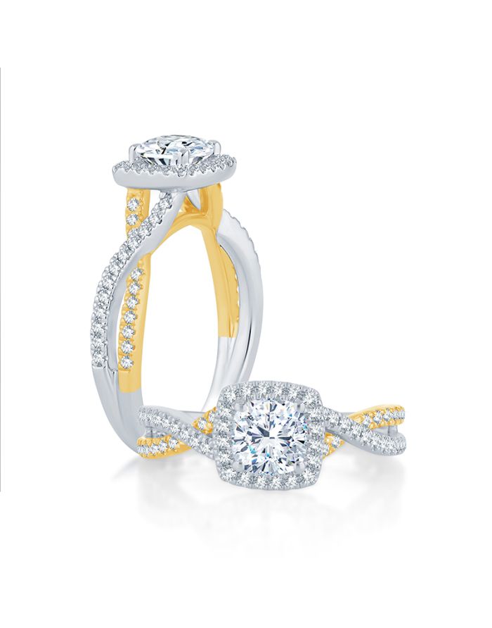 Halo Diamond Semi Mount Engagement Ring