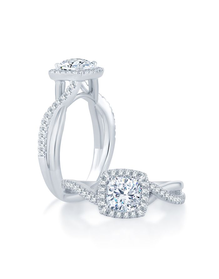 Halo Diamond Semi Mount Engagement Ring