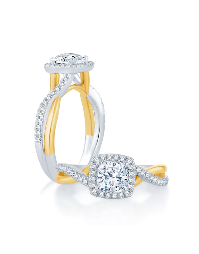 Halo Diamond Semi Mount Engagement Ring