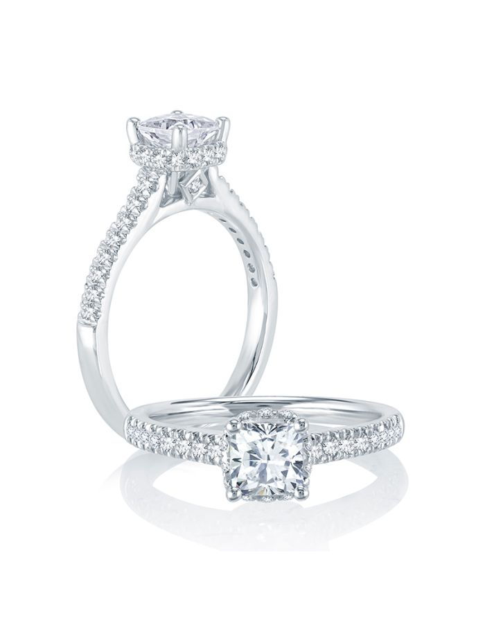 Halo Diamond Semi Mount Engagement Ring