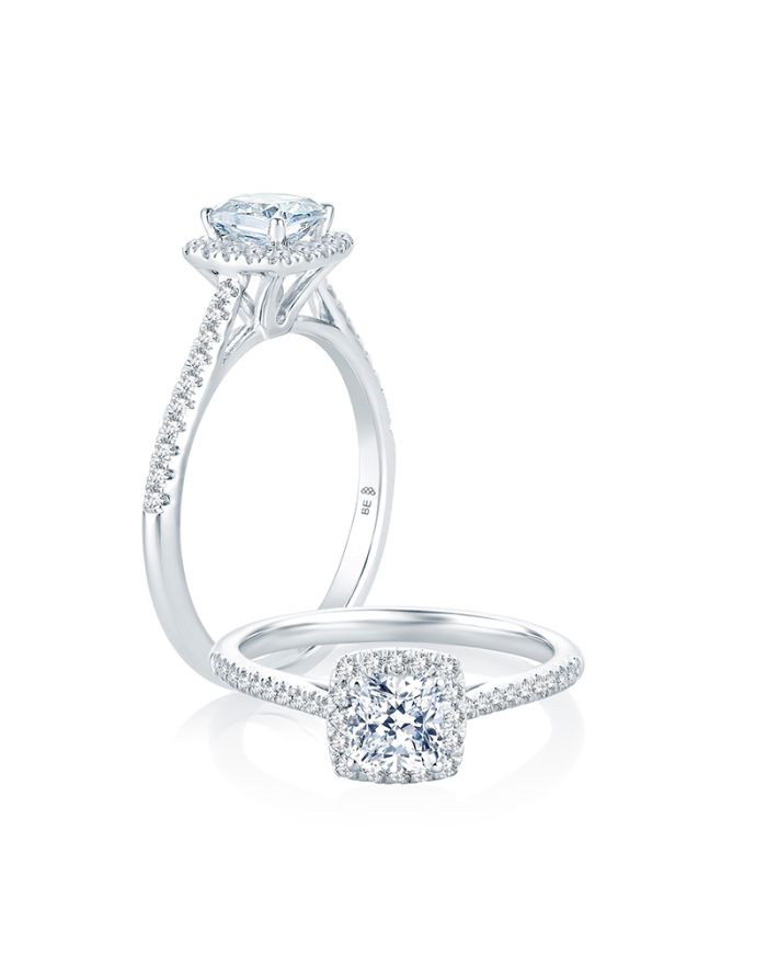 Halo Diamond Semi Mount Engagement Ring
