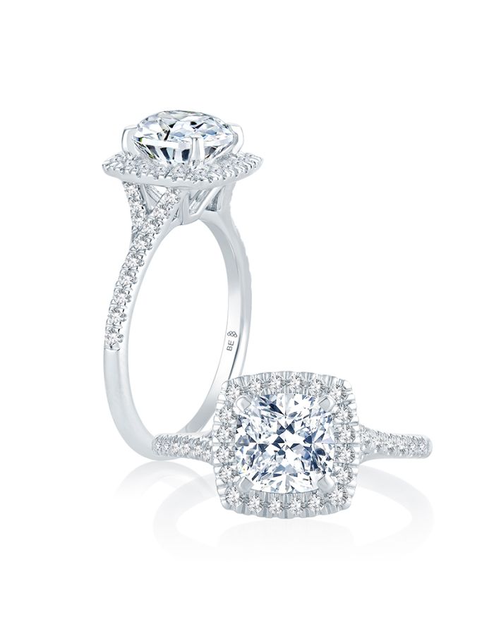 Halo Diamond Semi Mount Engagement Ring