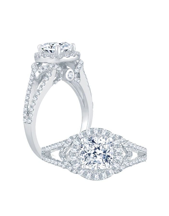 Halo Diamond Semi Mount Engagement Ring