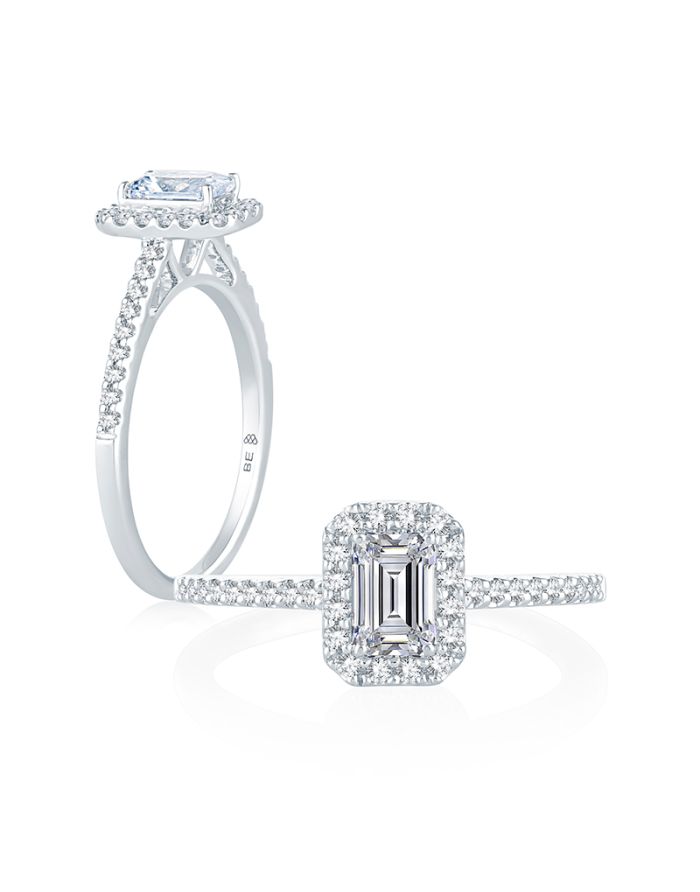 Halo Diamond Semi Mount Engagement Ring