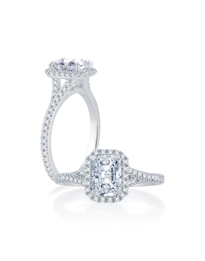 Halo Diamond Semi Mount Engagement Ring