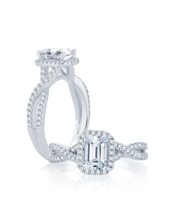 Halo Diamond Semi Mount Engagement Ring