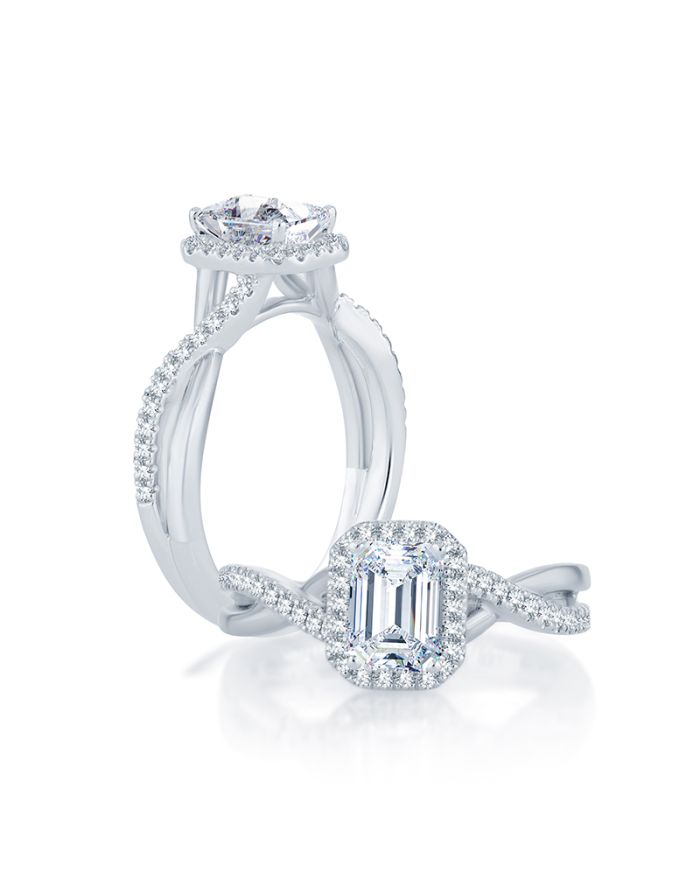 Halo Diamond Semi Mount Engagement Ring