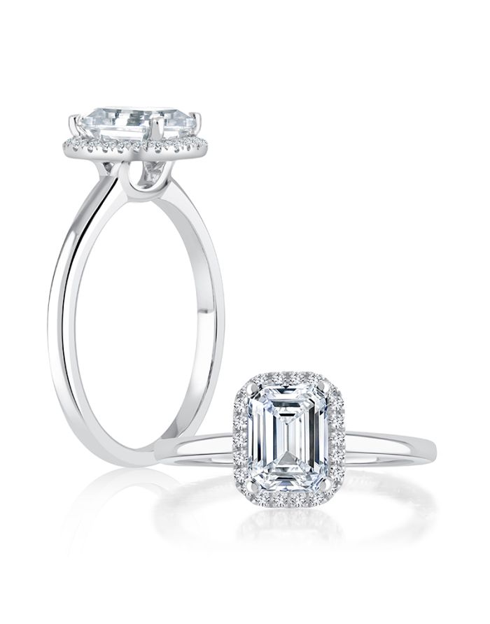 Halo Diamond Semi Mount Engagement Ring