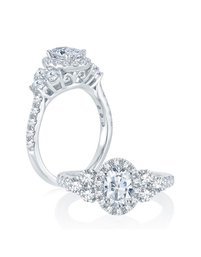 Halo Diamond Semi Mount Engagement Ring