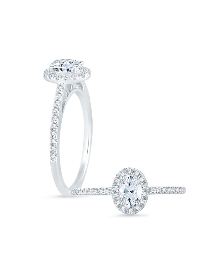 Halo Diamond Semi Mount Engagement Ring