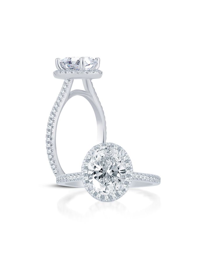 Halo Diamond Semi Mount Engagement Ring