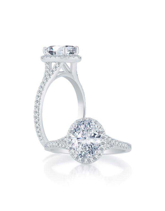 Halo Diamond Semi Mount Engagement Ring