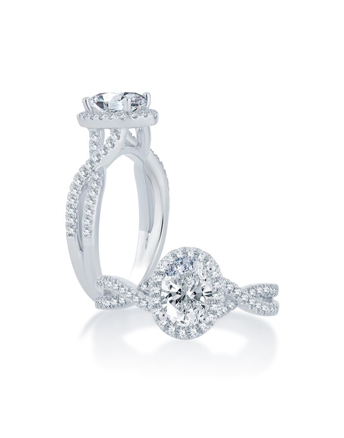 Halo Diamond Semi Mount Engagement Ring