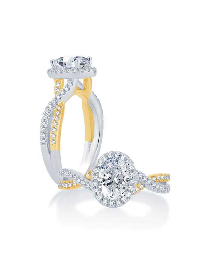 Halo Diamond Semi Mount Engagement Ring