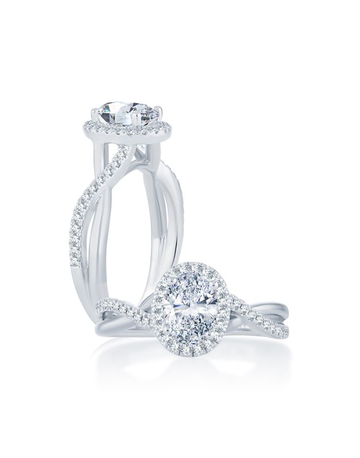 Halo Diamond Semi Mount Engagement Ring