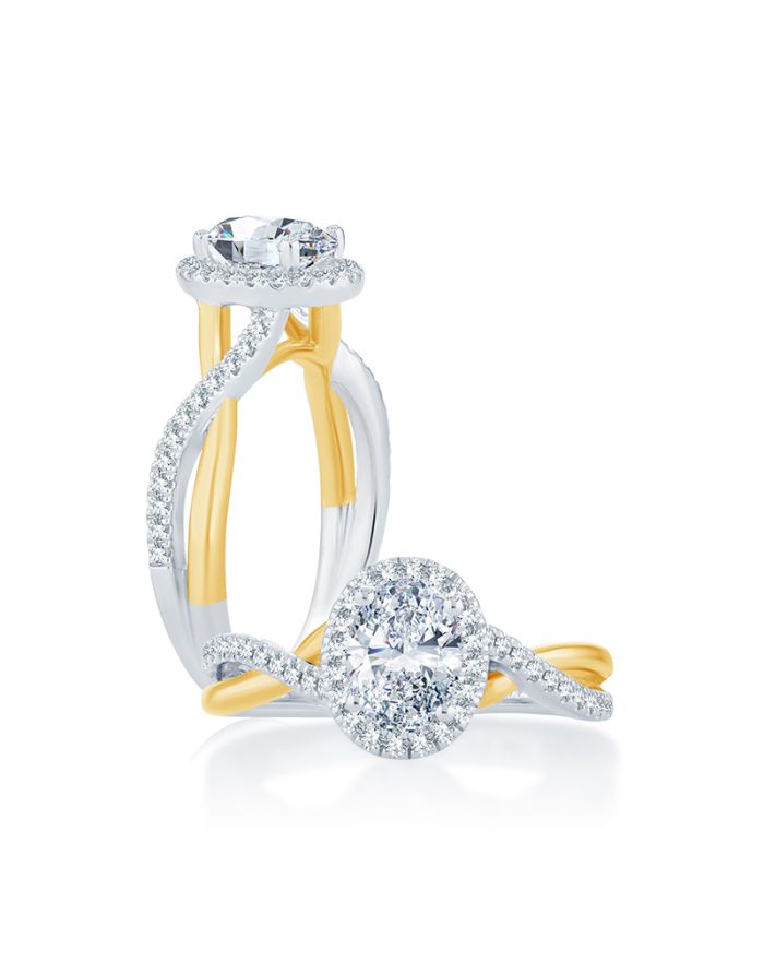 Halo Diamond Semi Mount Engagement Ring