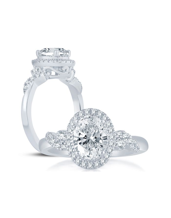 Halo Diamond Semi Mount Engagement Ring