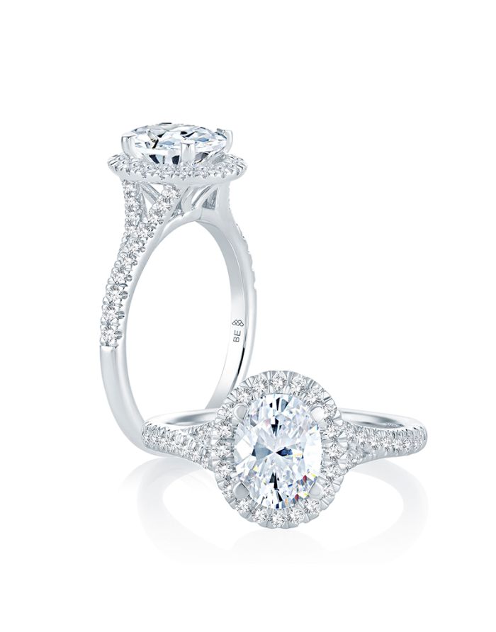 Halo Diamond Semi Mount Engagement Ring