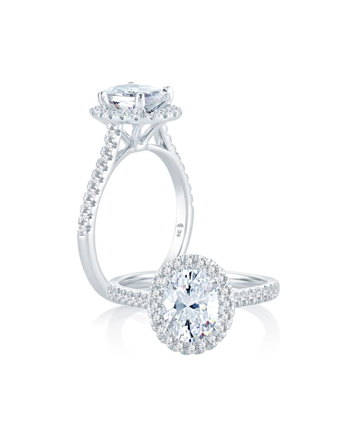 Halo Diamond Semi Mount Engagement Ring