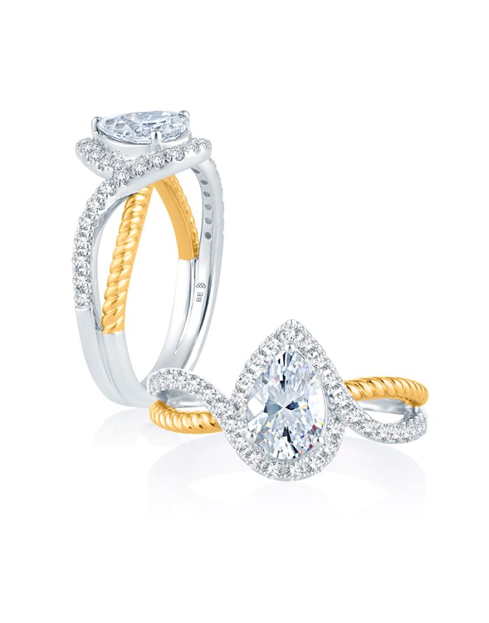 Halo Diamond Semi Mount Engagement Ring