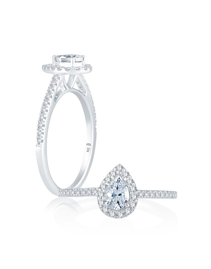 Halo Diamond Semi Mount Engagement Ring