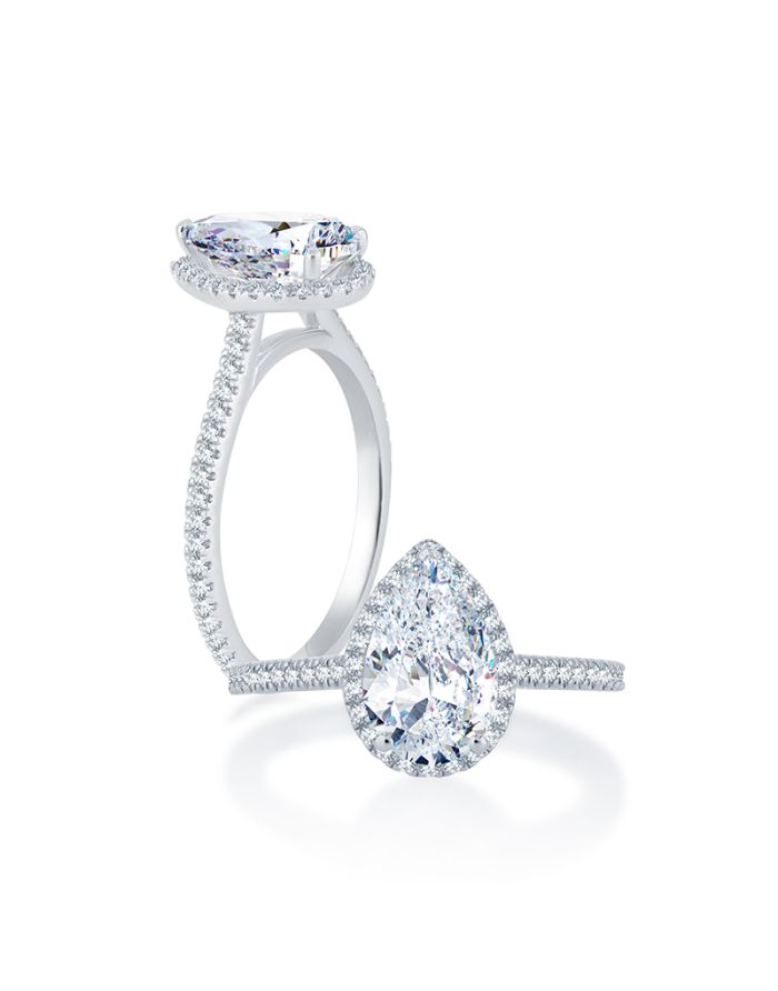 Halo Diamond Semi Mount Engagement Ring