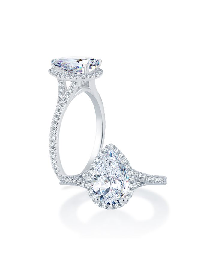 Halo Diamond Semi Mount Engagement Ring